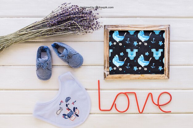 Cute baby boy mockup