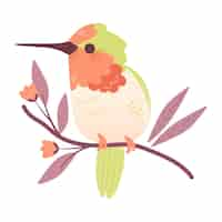 Free PSD cute bird on branch