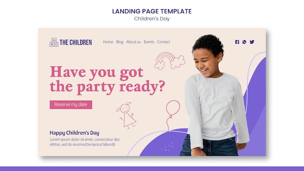 Free PSD cute children's day web template
