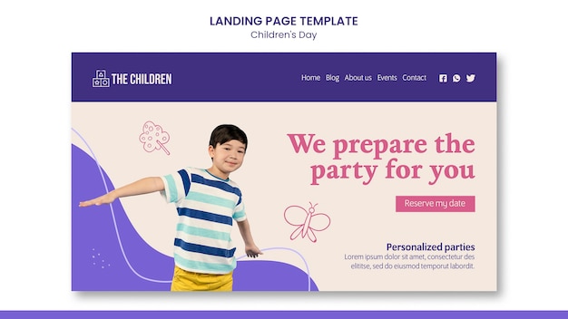 Free PSD cute children's day web template