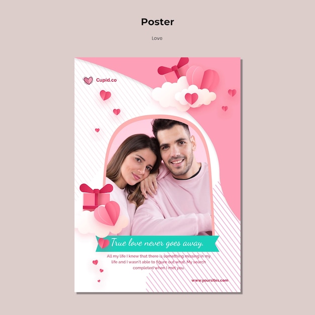 Cute couple poster template