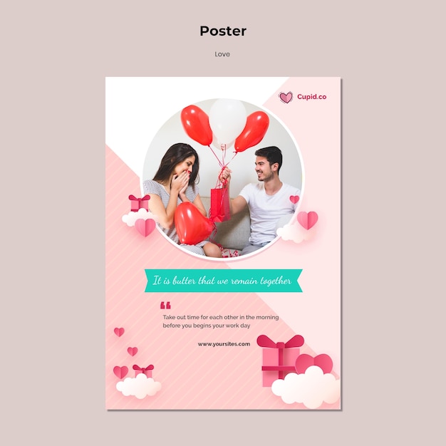 Cute couple poster template