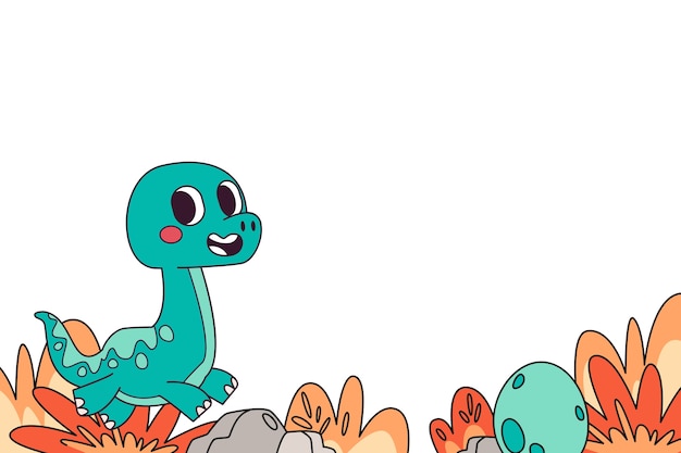 Free PSD cute dinosaur illustration