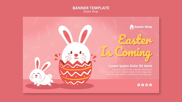 Free PSD cute easter day banner template