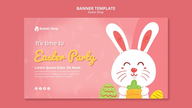 cute easter day banner template