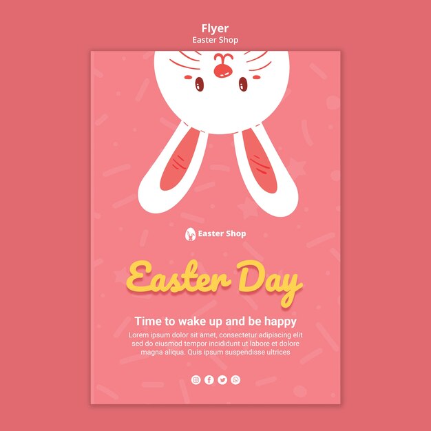 cute easter day poster template