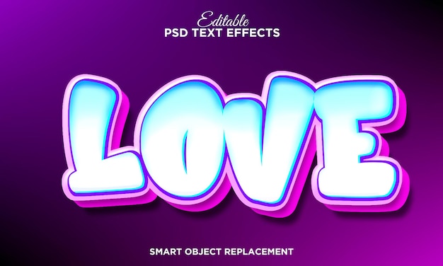 Cute love graffiti text effect