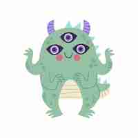 Free PSD cute monster illustration