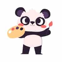 Бесплатный PSD Симпатичный панда-медведь