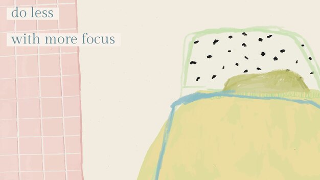 Free PSD cute quote template psd with hand drawn home interior