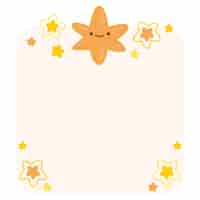 Free PSD cute stars frame illustration