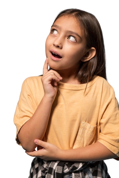 Cute thinking girl portrait