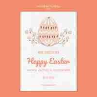 Free PSD cute vintage easter poster