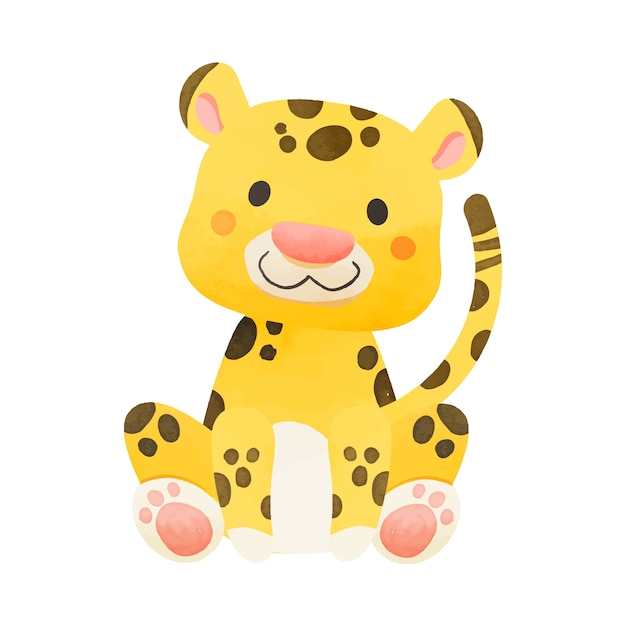 Cute watercolor safari animal