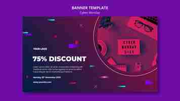 Free PSD cyber monday banner template