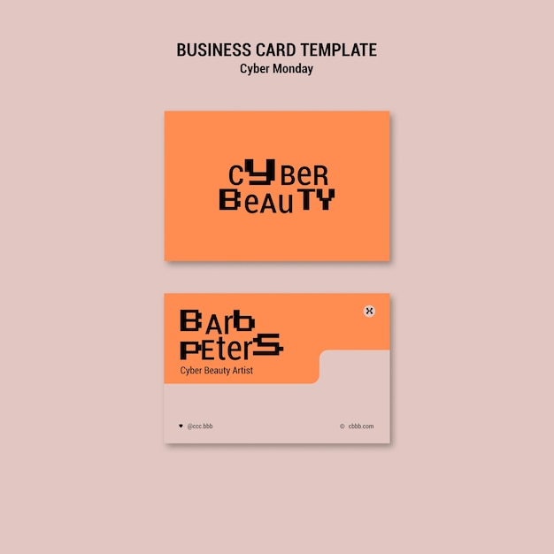 Cyber monday business card template