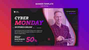 Free PSD cyber monday concept banner template