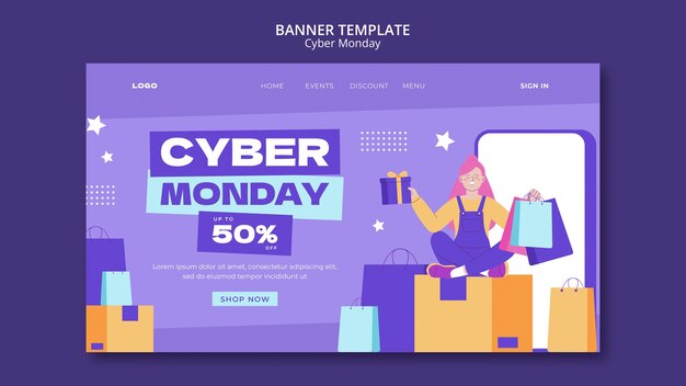 Cyber monday design template