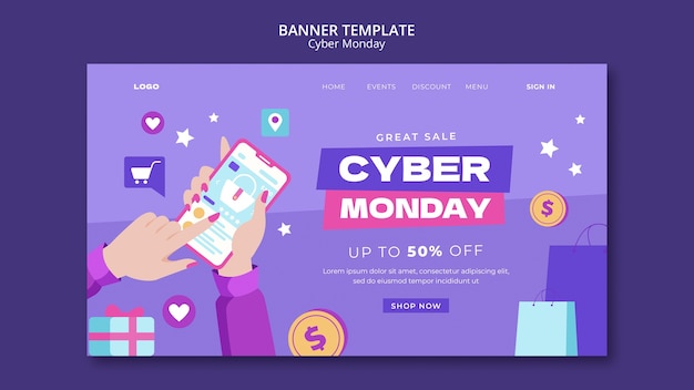 Free PSD cyber monday design template