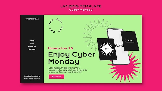 Free PSD cyber monday discount landing page