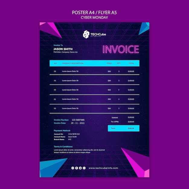 Free PSD cyber monday discount poster template