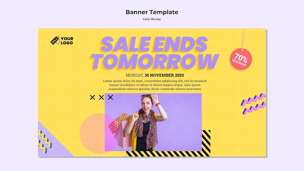 Cyber monday horizontal banner template