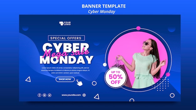 Cyber monday horizontal banner