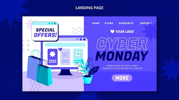 Cyber monday landing page template