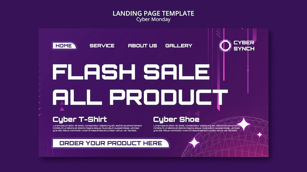 Cyber monday landing page template