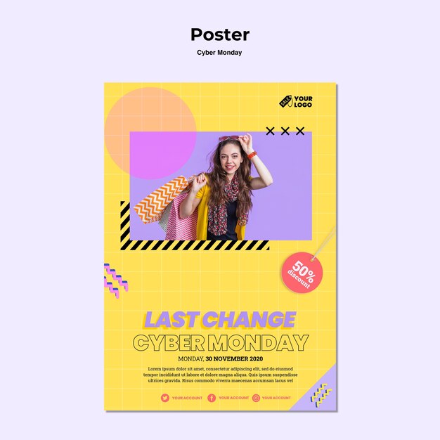 cyber monday poster with photo