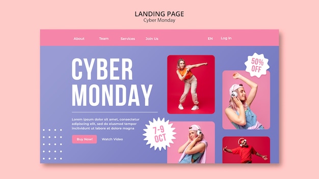 Pagina di destinazione della promozione del cyber monday