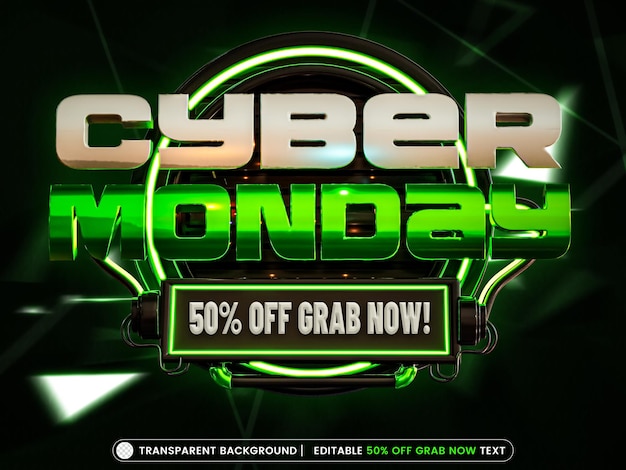 Banner di vendita del cyber monday con testo dell'offerta modificabile