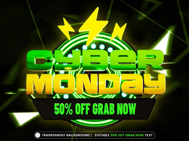 Free PSD cyber monday sale banner with editable offer text