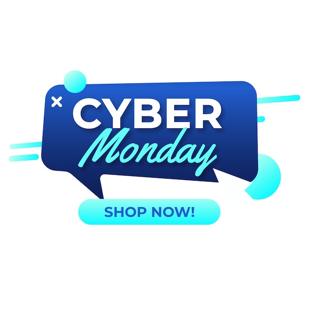 Free PSD cyber monday sale element isolated