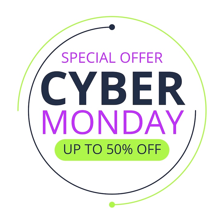 Free PSD cyber monday sale label design