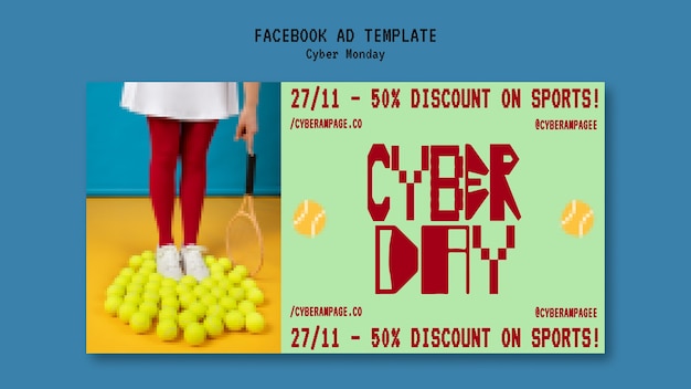 PSD gratuito modello facebook per le vendite del cyber monday