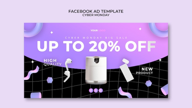 Free PSD cyber monday sales facebook template