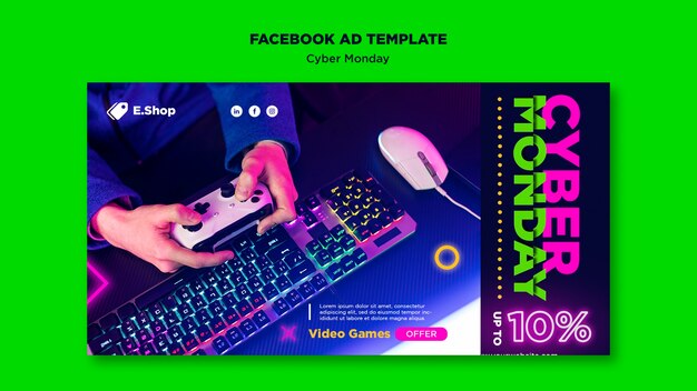 网络星期一销售 Facebook 模板