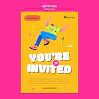 Free PSD cyber monday sales invitation template