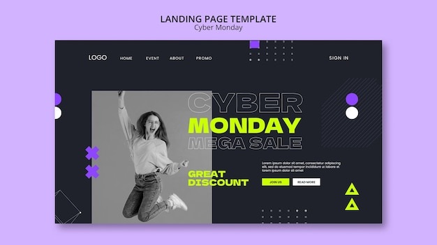 Free PSD cyber monday sales landing page