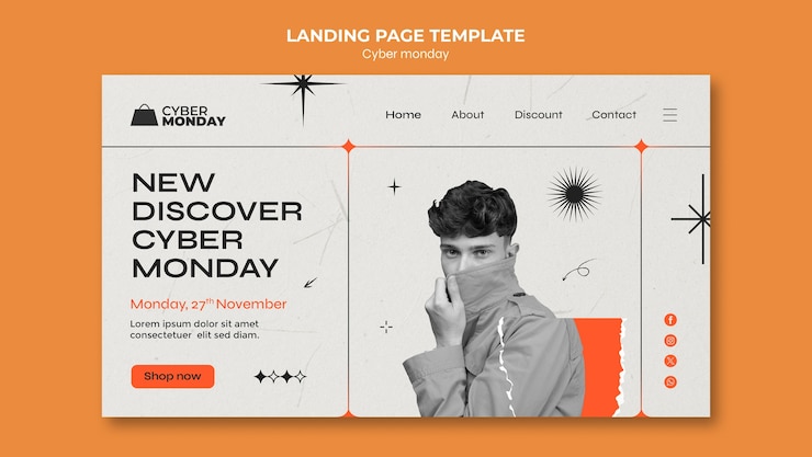 Free PSD cyber monday sales landing page