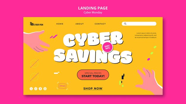 Cyber monday sales landing page