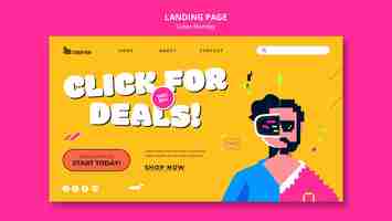 Free PSD cyber monday sales landing page