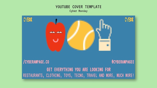 無料PSD サイバーマンデーセールのyoutubeカバーテンプレート