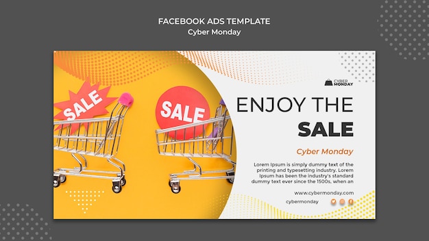 Cyber monday social media promo template