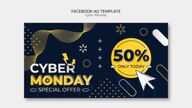 Free PSD cyber monday social media promo template