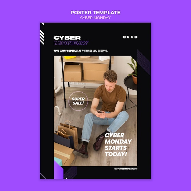 Cyber monday tech print template