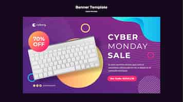 Free PSD cyber monday template banner