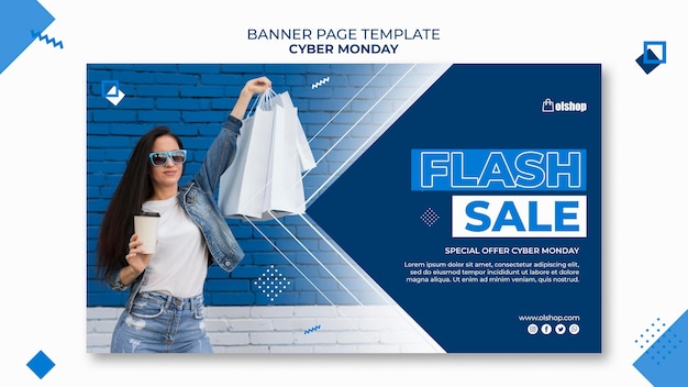 Free PSD cyber monday template banner