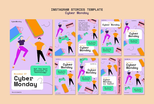 無料PSD サイバーマンデーのテンプレートデザイン